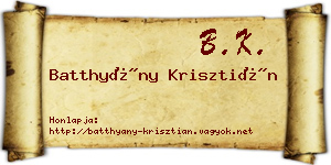 Batthyány Krisztián névjegykártya