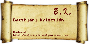 Batthyány Krisztián névjegykártya